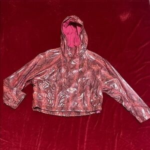 Pinko Red/Pink Shiny Patent Leather Snakeskin Jacket Size 4